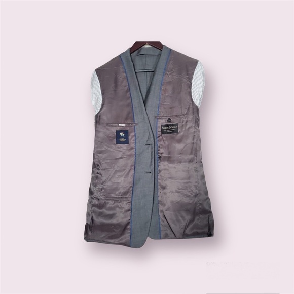 Hart Schaffner Marx Blazer Men’s 34R VGUC Grey 2 Button Double Vented - Picture 6 of 14